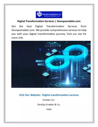 Digital Transformation Services  Devopsenabler.com