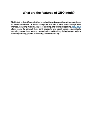 what are the features of qbo intuit