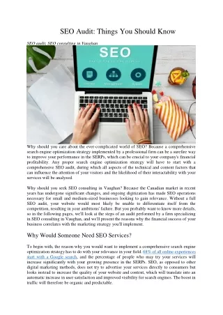 seo audit things you should know