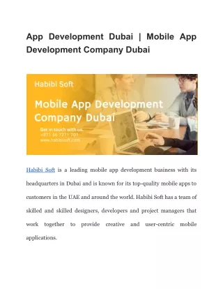 App Development company in Dubai