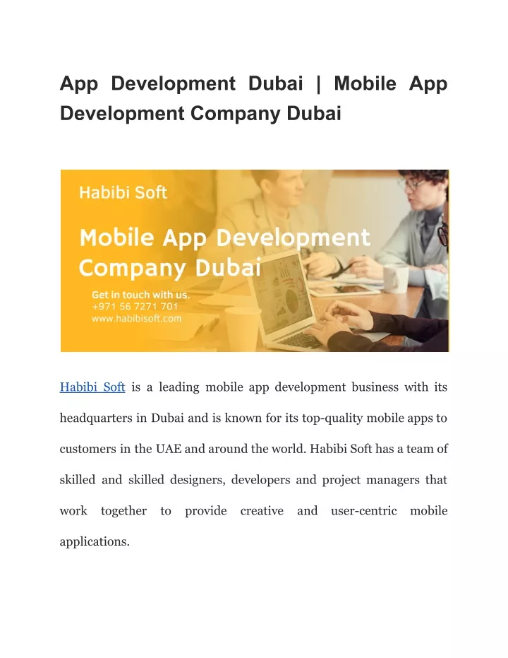 app development dubai mobile app development