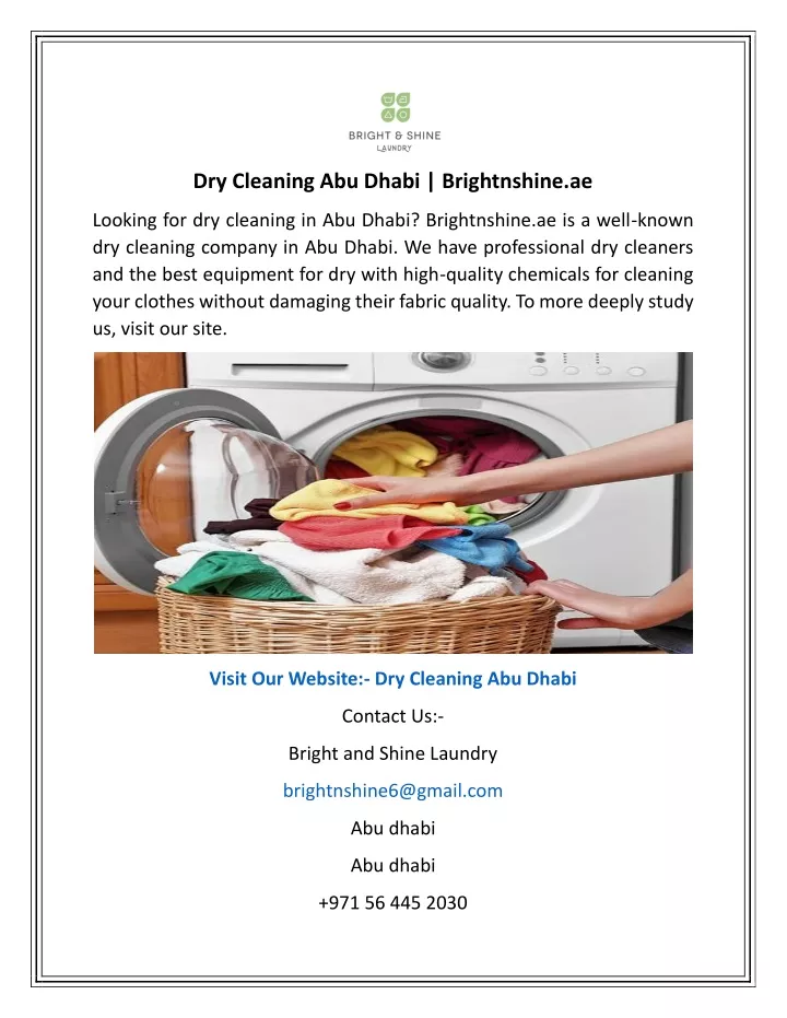 dry cleaning abu dhabi brightnshine ae