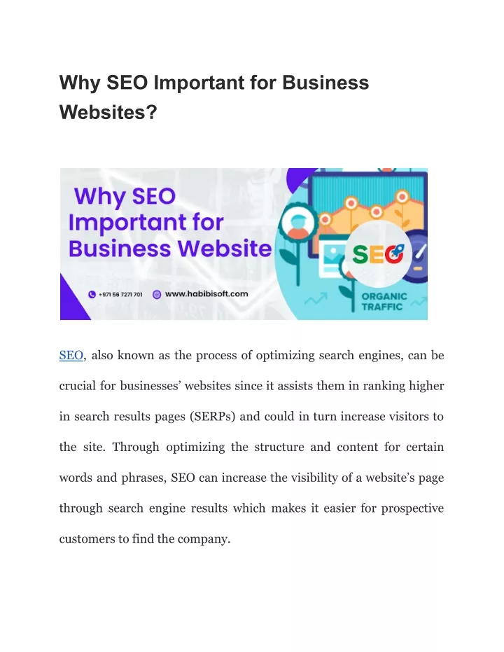 why seo important for business websites