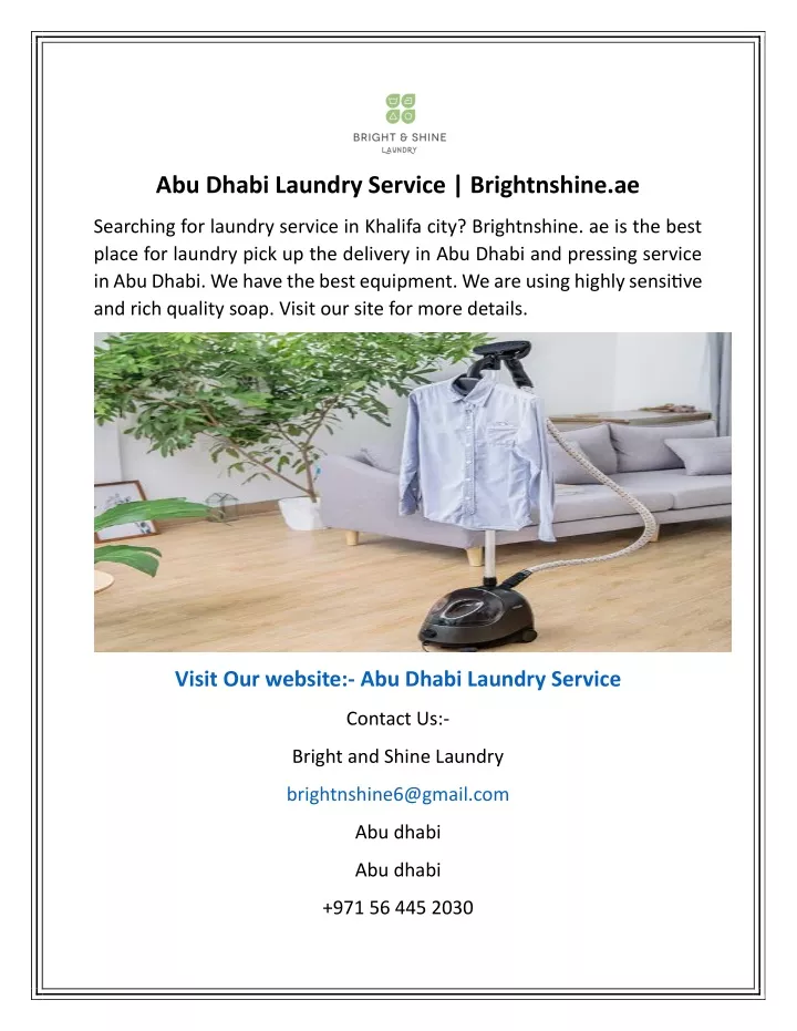 PPT Abu Dhabi Laundry Service Brightnshine.ae PowerPoint Presentation