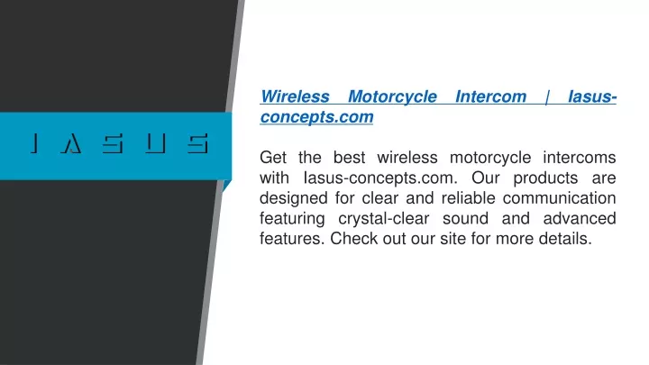 wireless motorcycle intercom iasus concepts