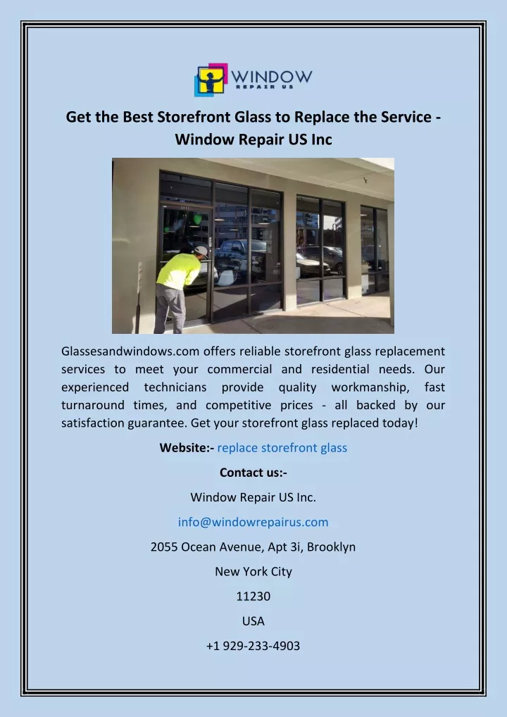 get the best storefront glass to replace