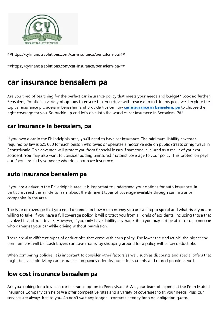 PPT auto insurance bensalem pa PowerPoint Presentation, free download
