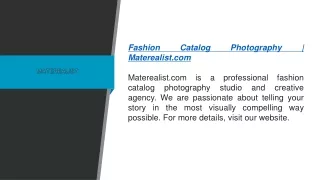 Fashion catalog photography