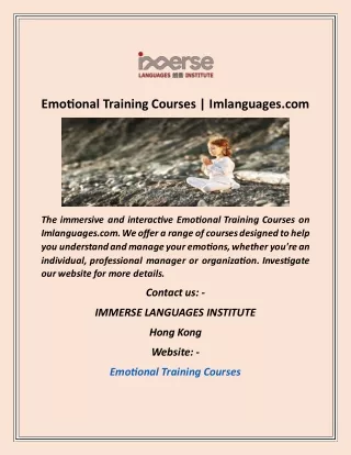 emotional training courses imlanguages com