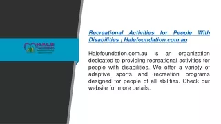 Recreational Activities for People with Disabilities