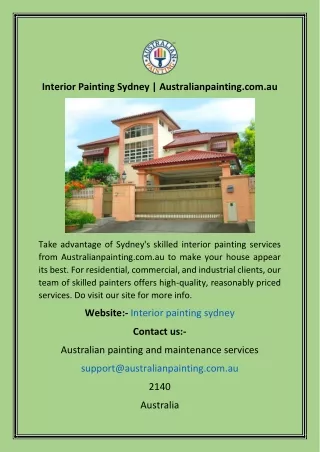 Interior Painting Sydney  Australianpainting.com