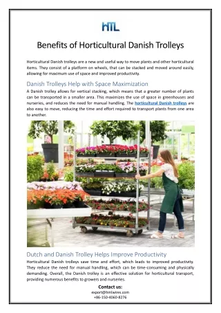 Benefits of Horticultural Danish Trolleys