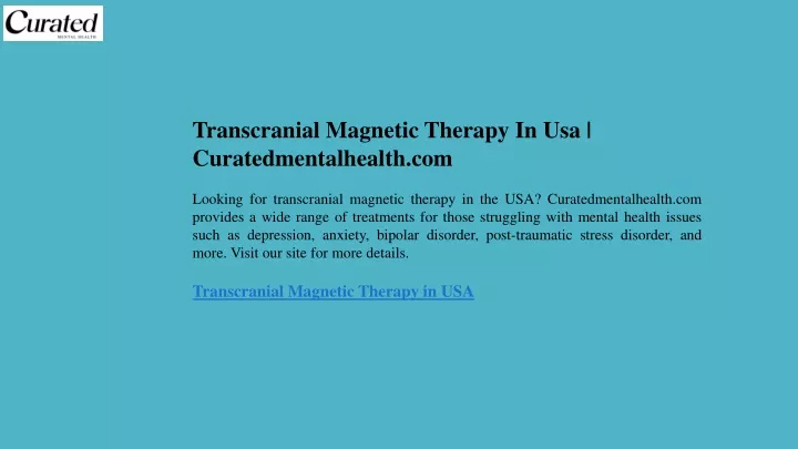 transcranial magnetic therapy