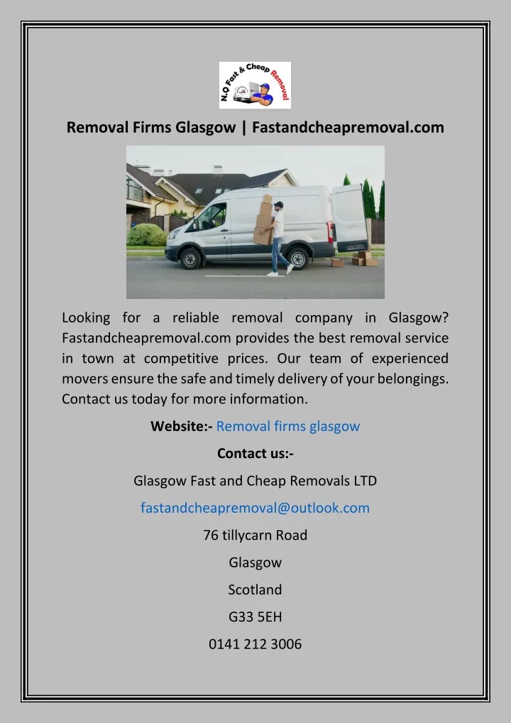 removal firms glasgow fastandcheapremoval com