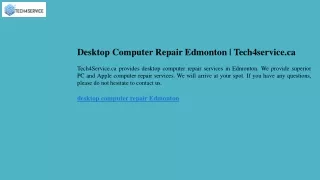 Desktop Computer Repair Edmonton  Tech4service.ca