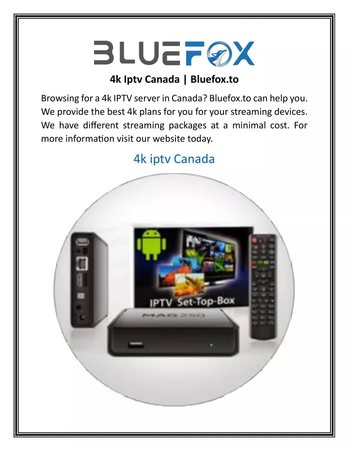 4k iptv canada bluefox to