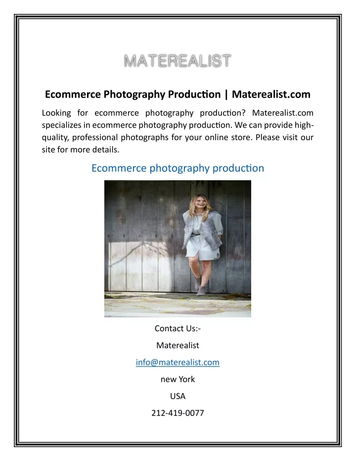 ecommerce photography production materealist com