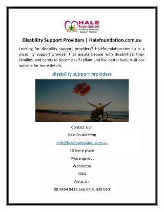 Disability Support Providers | Halefoundation.com.au