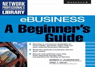 [READ PDF] eBusiness: A Beginner's Guide (Network Professional's Library) kindle
