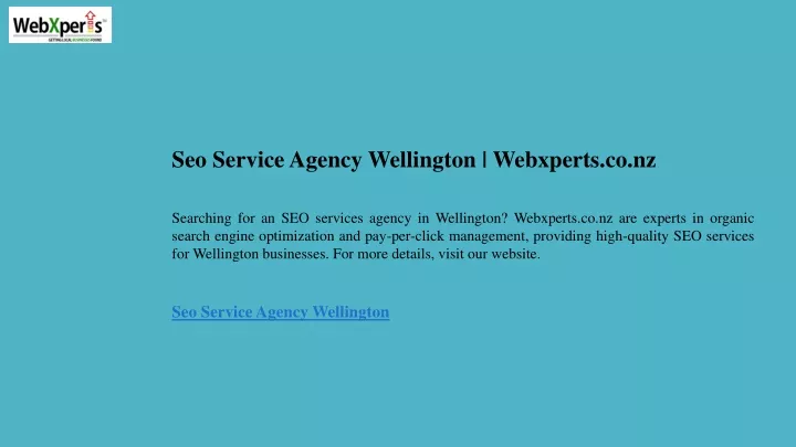 seo service agency wellington webxperts