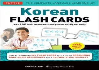 download Korean Flash Cards Kit: Learn 1,000 Basic Korean Words and Phrases Quic