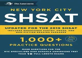 (PDF BOOK) New York City SHSAT: 1,000  Practice Questions: Updated for the 2019