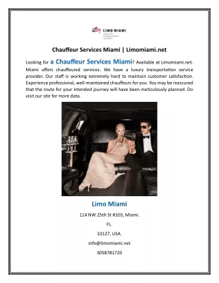 chauffeur services miami limomiami net