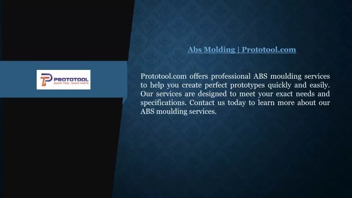 abs molding prototool com