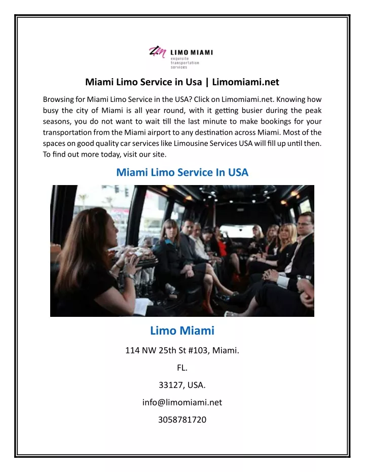 miami limo service in usa limomiami net