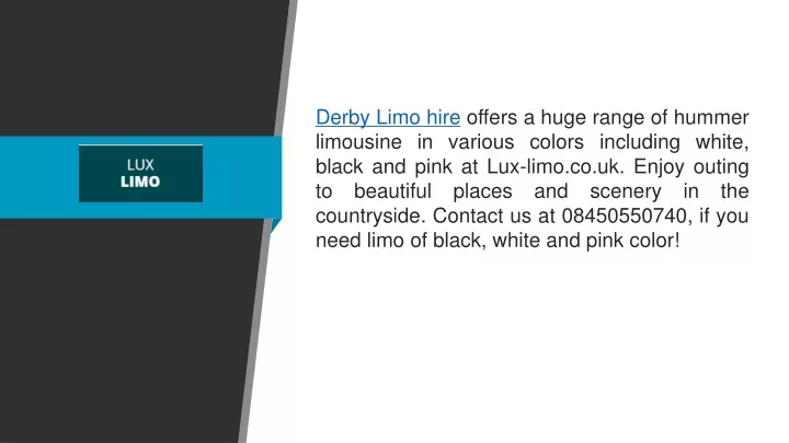 derby limo hire offers a huge range of hummer
