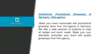 Conference Promotional Giveaways in Germany