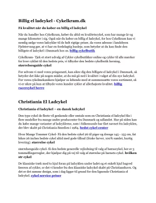 billig el ladcykel cykelkram dk