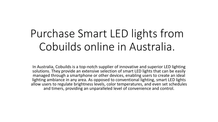 purchase smart led lights from cobuilds online