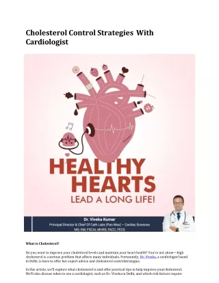 cholesterol control strategies with cardiologist