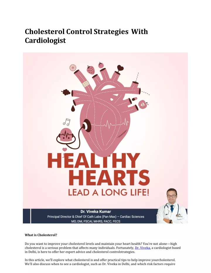 cholesterol control strategies with cardiologist