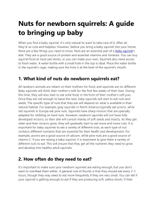 1. Nuts for newborn squirrels