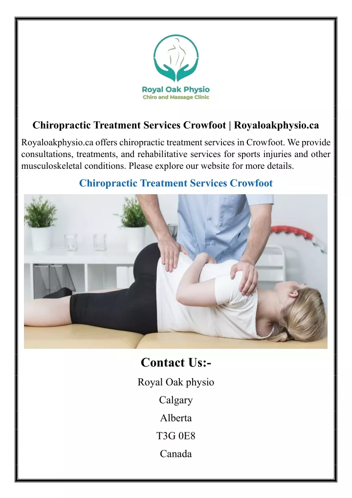 chiropractic treatment services crowfoot