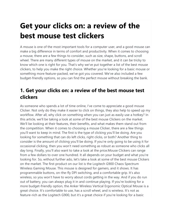 get your clicks on a review of the best mouse