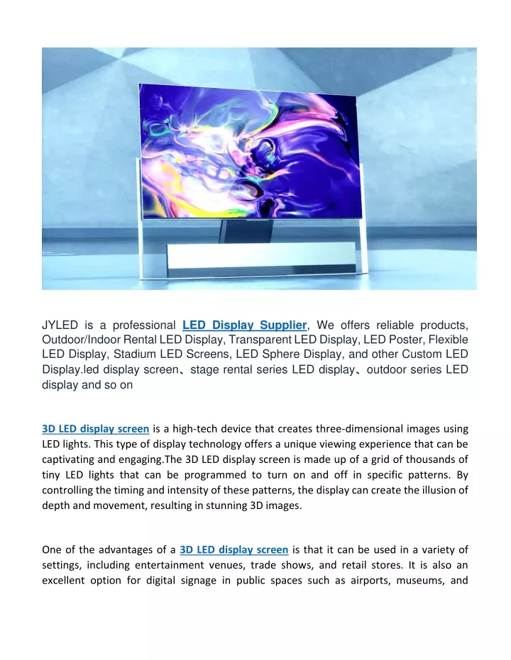 jyled is a professional led display supplier