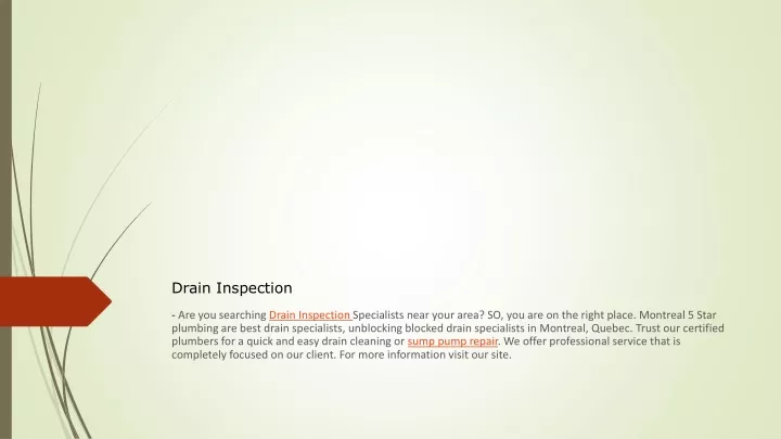 d rain inspection