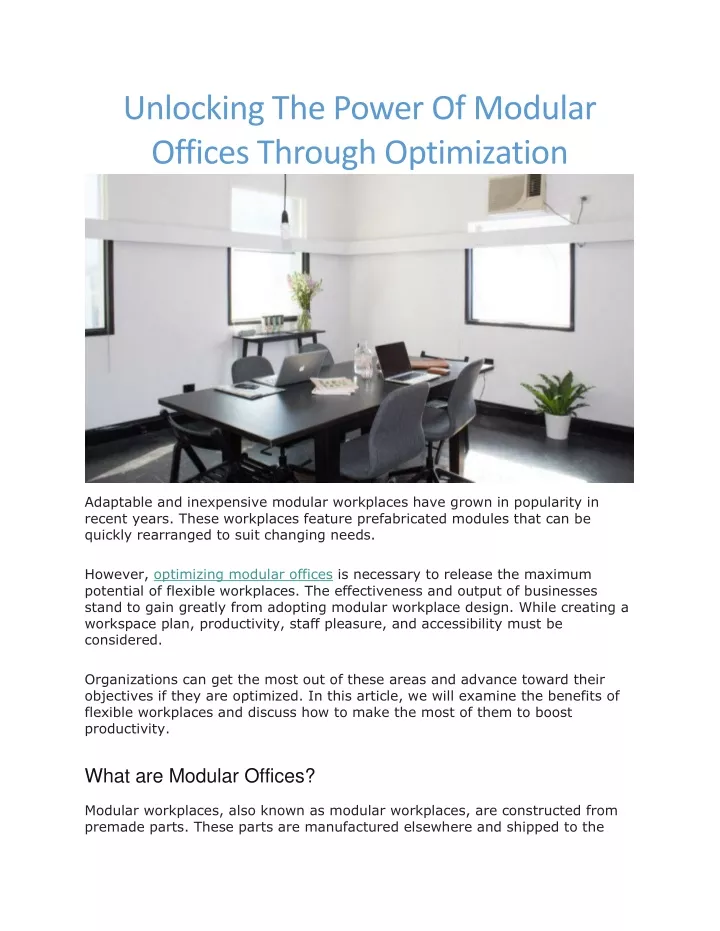 unlocking the power of modular offices through