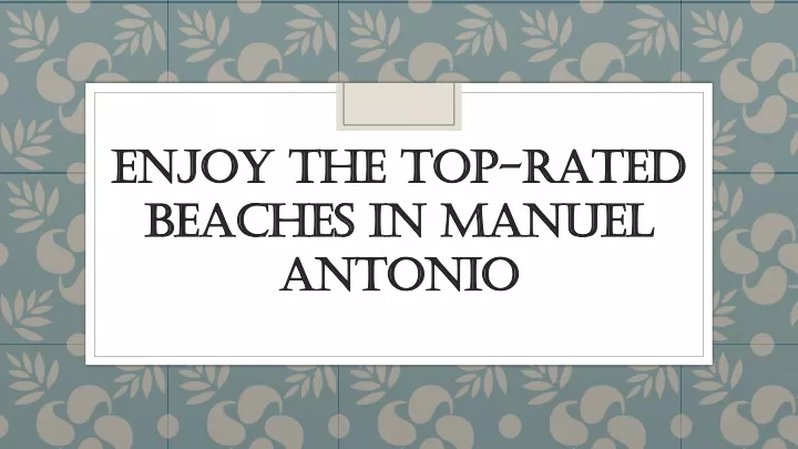 enjoy the top rated beaches in manuel antonio