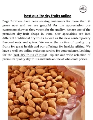 best quality dry fruits online