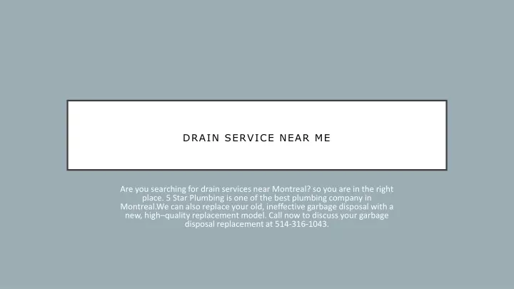 d rain service n ear m e