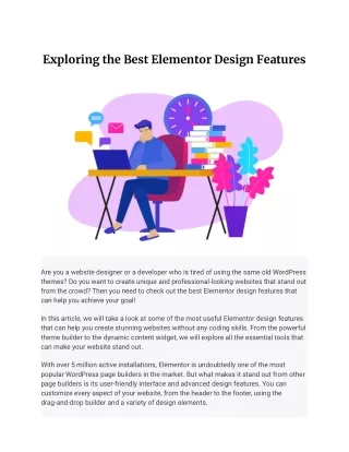 Elementor design features