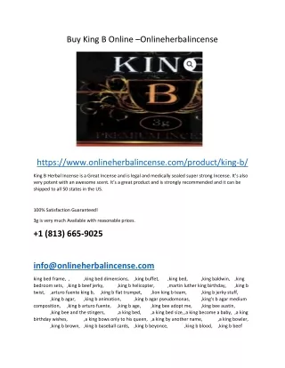 buy king b online onlineherbalincense