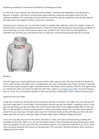 purchasing a swimsuit a information for women
