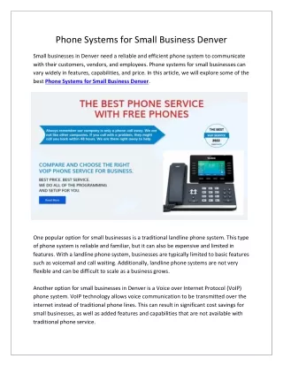 Phone Systems for Small Business Denver