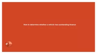 How to determine whether a vehicle has outstanding finance