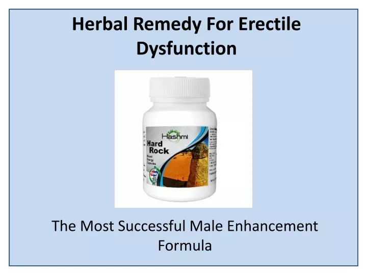 herbal remedy for erectile dysfunction